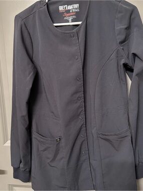 Grey's Anatomy Women's Dark Gray scrub Jacket, size XS